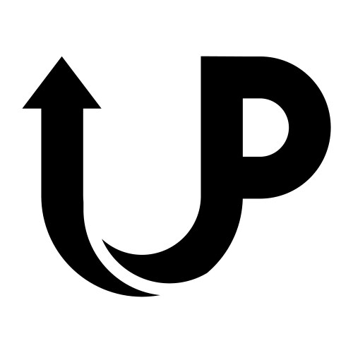 up letter u and p logo template startup concept vector image