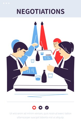 Political negotiations - colorful flat design vector image