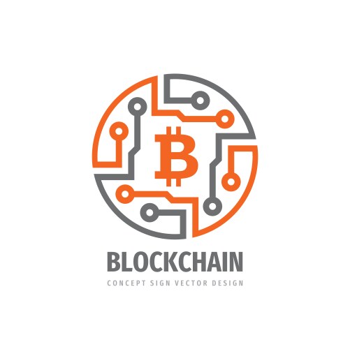 Cryptocurrency logo template design Royalty Free Vector