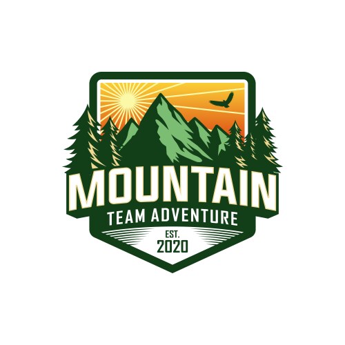 Vintage mountain logo design template Royalty Free Vector