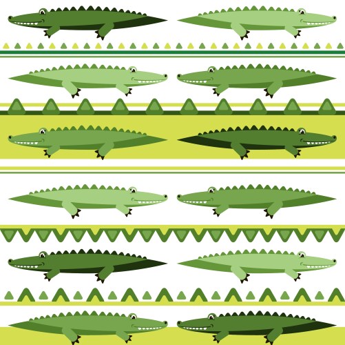Blackboard template design with two crocodiles Vector Image
