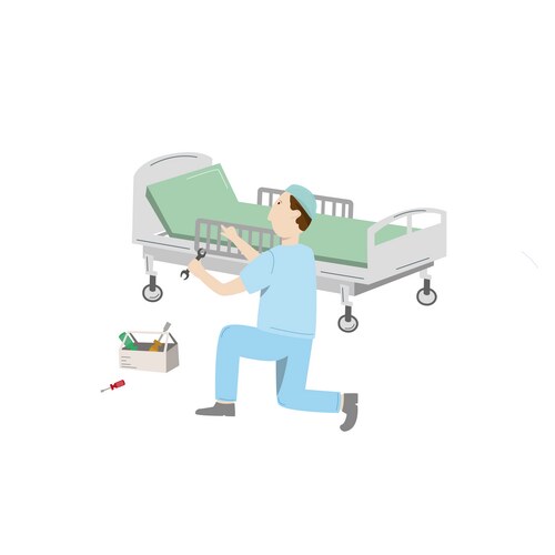 https://cdn.vectorstock.com/i/500p/92/41/hospital-bed-technician-repair-vector-23579241.jpg
