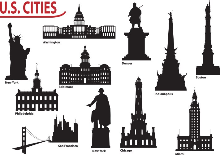 Silhouettes destroyed cities Royalty Free Vector Image