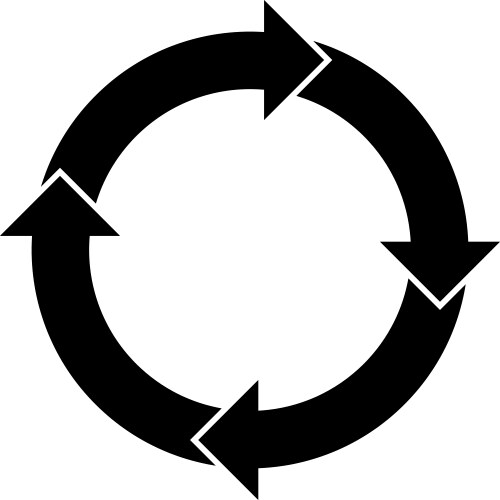 4 arrows in circle vector image