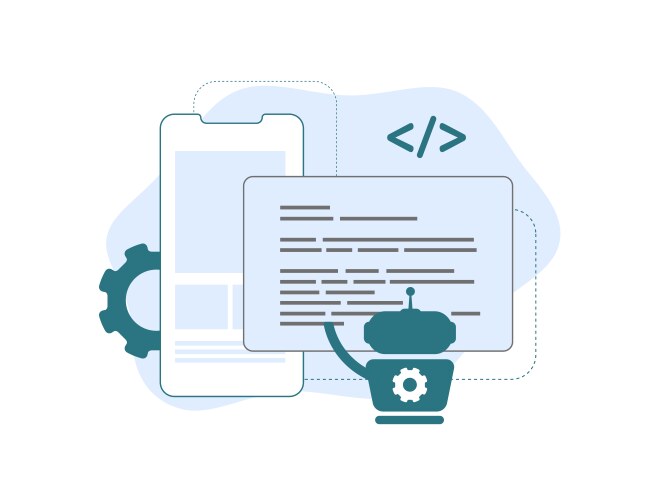 AI Coding Assistant Mobile App vector image