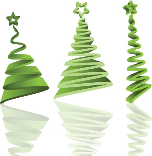Christmas ribbon trees Royalty Free Vector Image