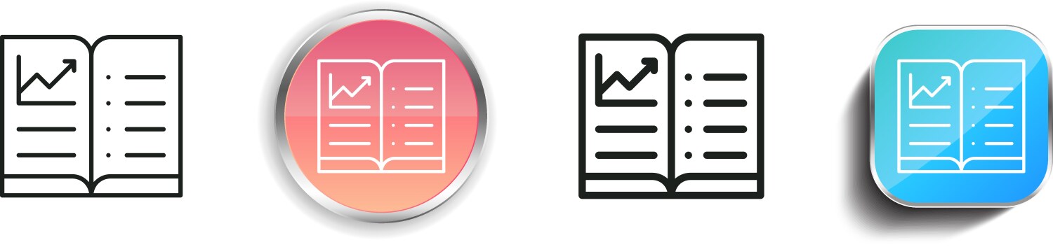 Learn icon thin linear regular and button style vector image