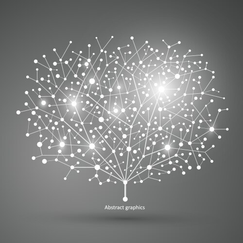Points and lines of trees abstract graphics vector image