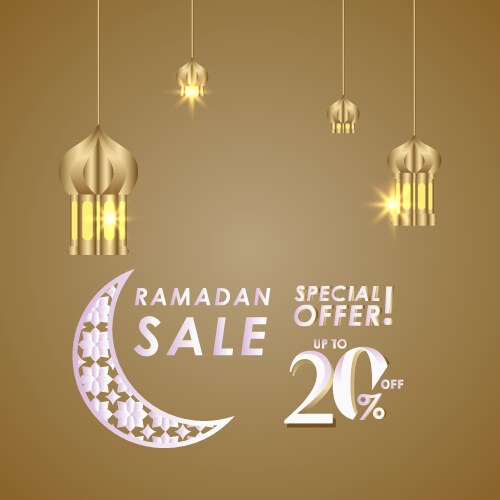 ramadan sale up to 20 off special offer template vector image