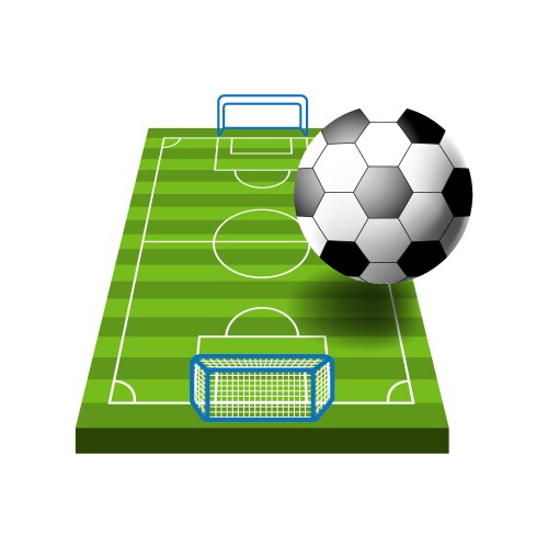 Soccer or football field ground isolated icon Vector Image