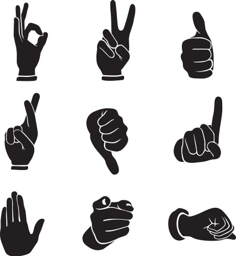 Hand gestures 001 Royalty Free Vector Image - VectorStock