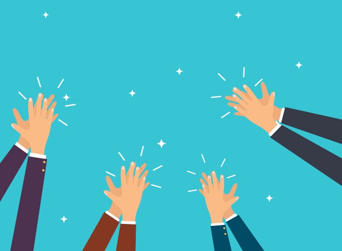 Human hands clapping linear design flat – Royalty-Free Vector | VectorStock