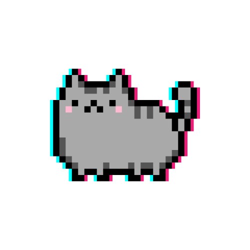 pixel art cute kitten domestic pet 8 bit glitch vector image