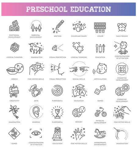 preschool education kids development vector