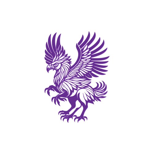 Majestic purple griffin art Vector Image