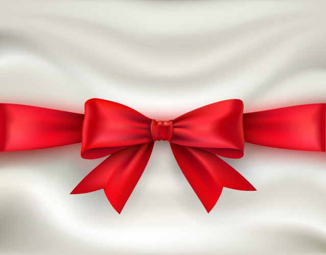 Invitation card with red holiday ribbon and bow Vector Image