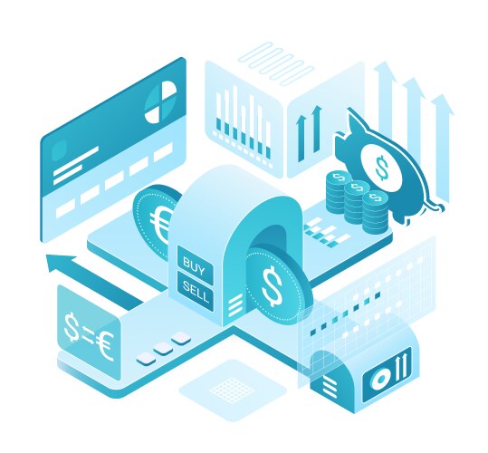 Financial stock exchanging transactions system vector image