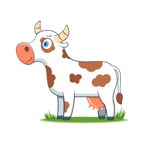 Happy cartoon cow vector image