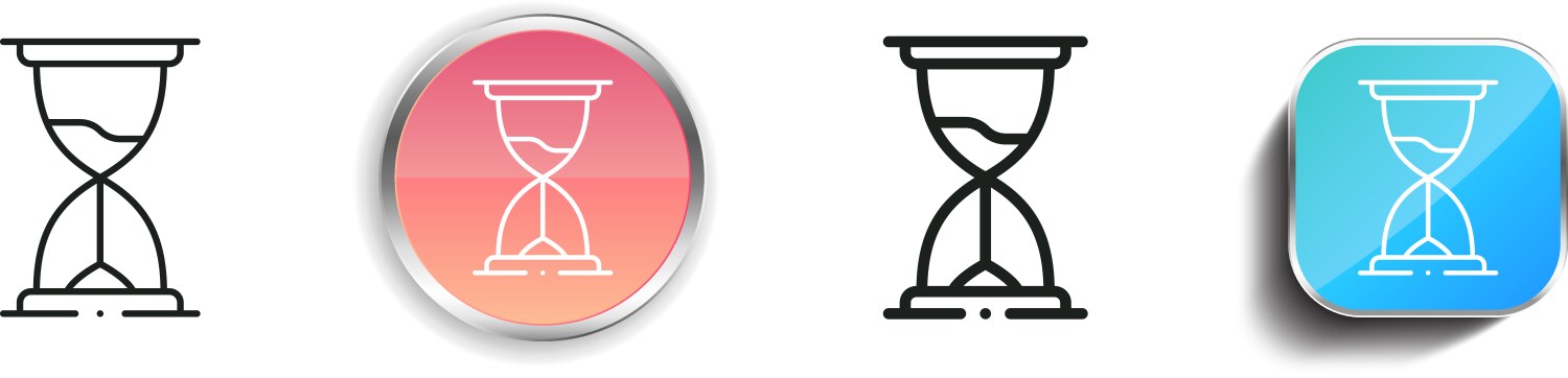 Hourglass icon thin linear regular and button vektorbild