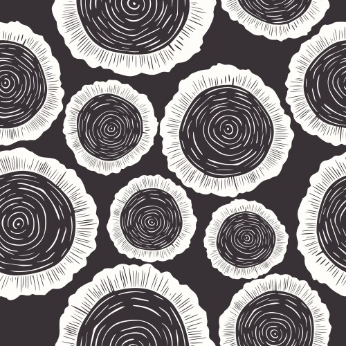 seamless pattern with tree rings saw cut vector