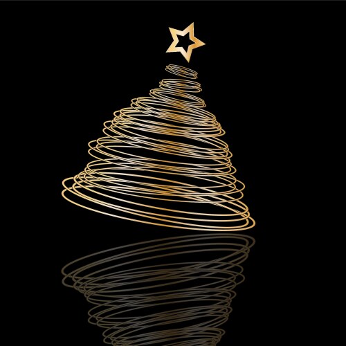 Golden christmas tree background Royalty Free Vector Image