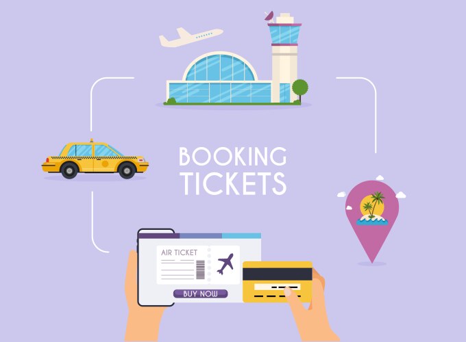 Online booking ticked buy ticket traveling vector image