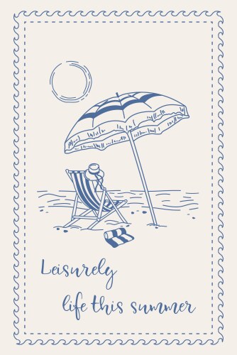 Sunny Beach Sketch Vector Image