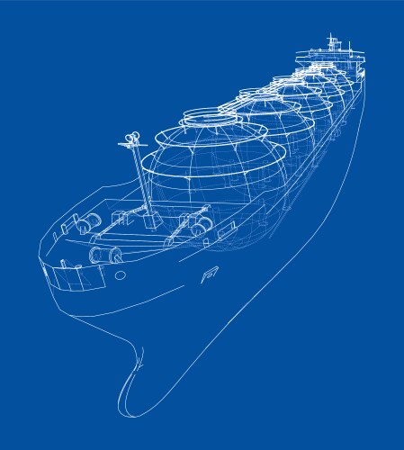 Large gas tanker or lng carrier vector image