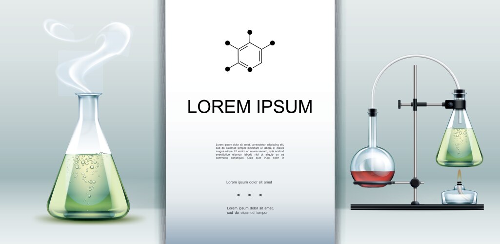 Realistic lab equipment template Royalty Free Vector Image