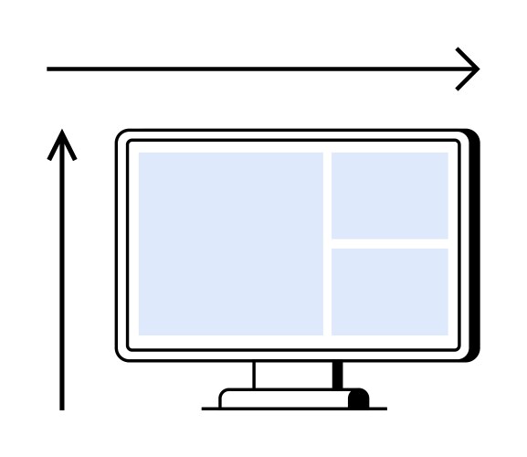 Modern display screen with user interface elements vector image