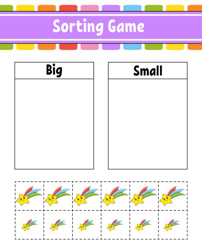 Sorting game for children happy characters big Vector Image