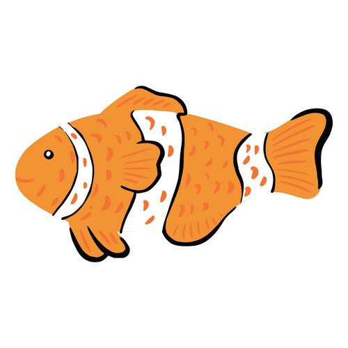 Clownfish isolated on white background funny Vector Image