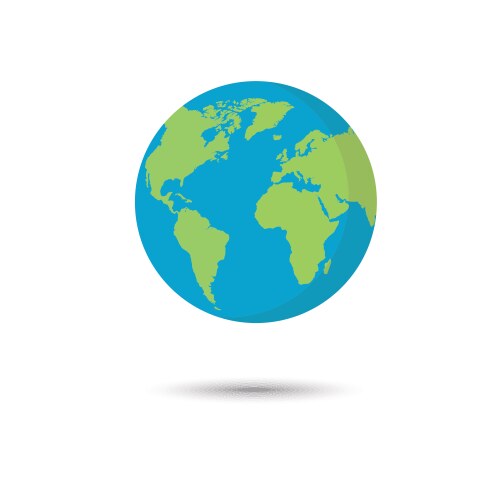 Flat Planet Earth Icon A World Globe Isolated Vector Image