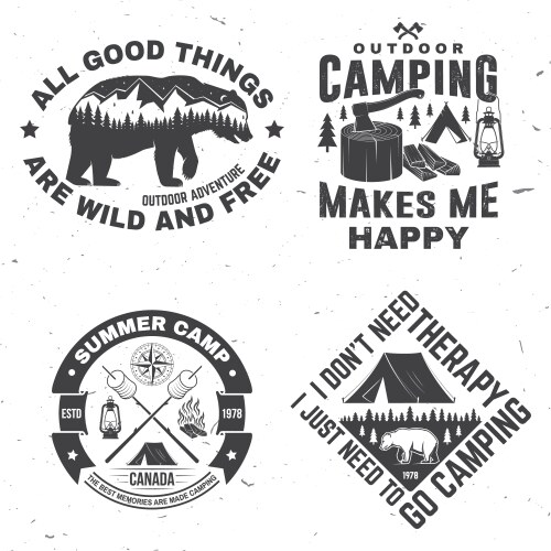 Outdoor Adventure Quote Set Vector Image