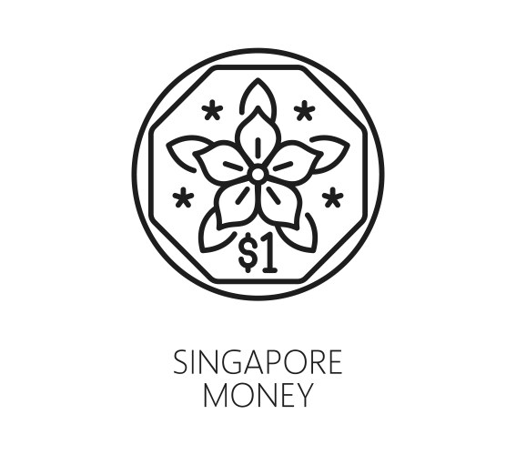 Singapore travel vacation icon dollar vector image