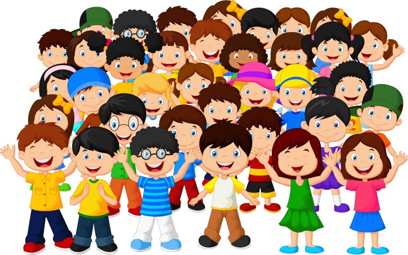 Crowd of children vector image