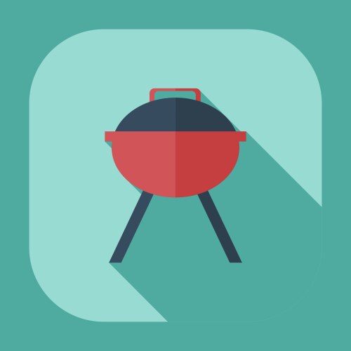 flat modern design with shadow icons barbecues vector image