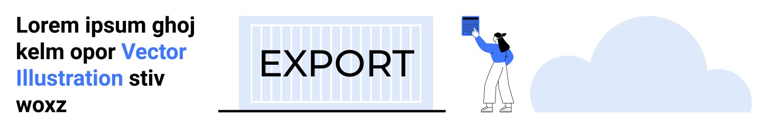 Export container with worker uploading file vector image