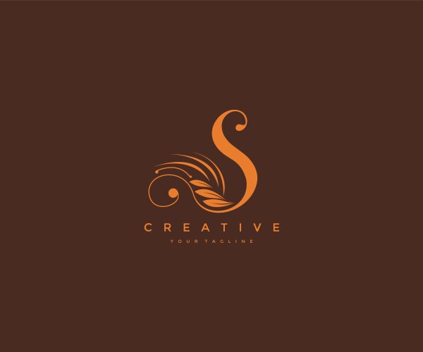 s letter luxury flourishes ornament logo vector image