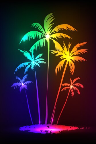 Palm Tree Ink Drawing - Tropical Silhouette Vector Image