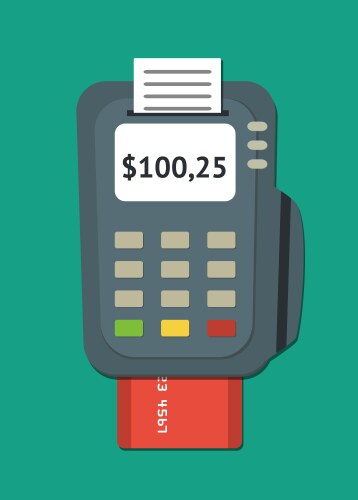 Pos terminal in flat style payment Royalty Free Vector Image