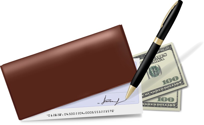 Black checkbook Royalty Free Vector Image - VectorStock