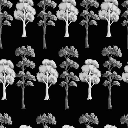 Seamless pattern with monochrome trees Vector Image