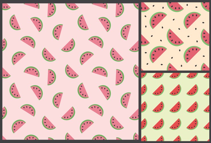 Watermelons hand drawn pattern horizontal Vector Image