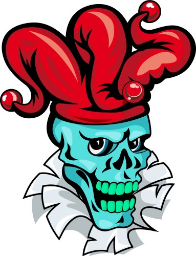 Joker Skull Cartoon Vector Image