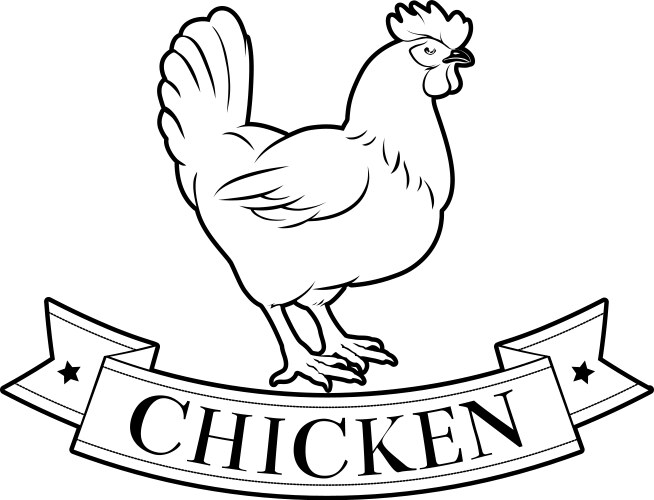 chicken food label vector