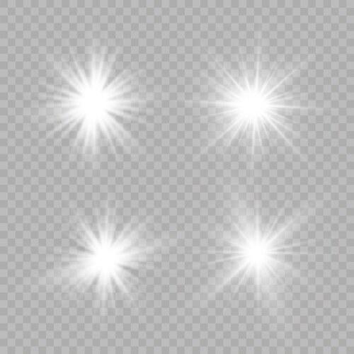 Bright light glare on a transparent background Vector Image