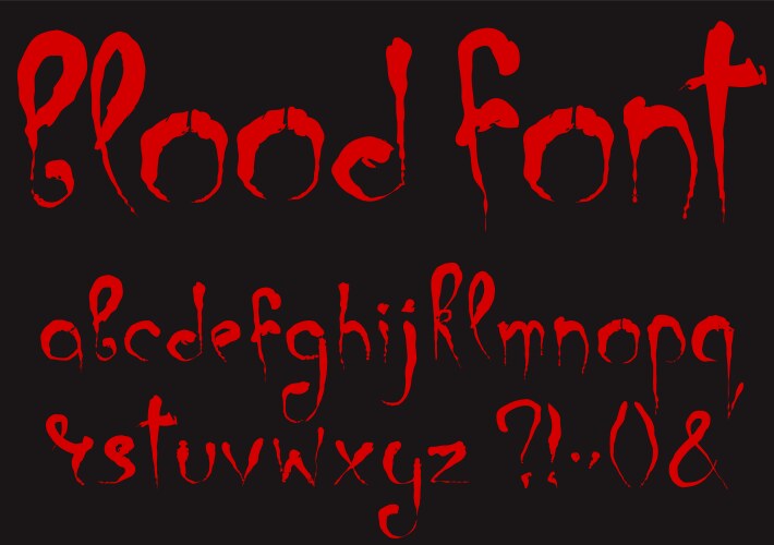 Bloody alphabet set Vector Image