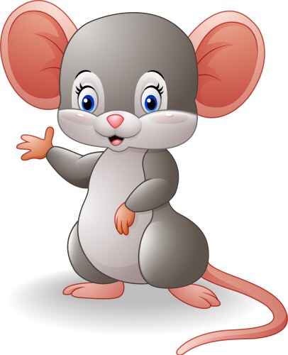 cartoon mouse waving hand vector image