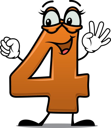 excited happy number 4 vector image